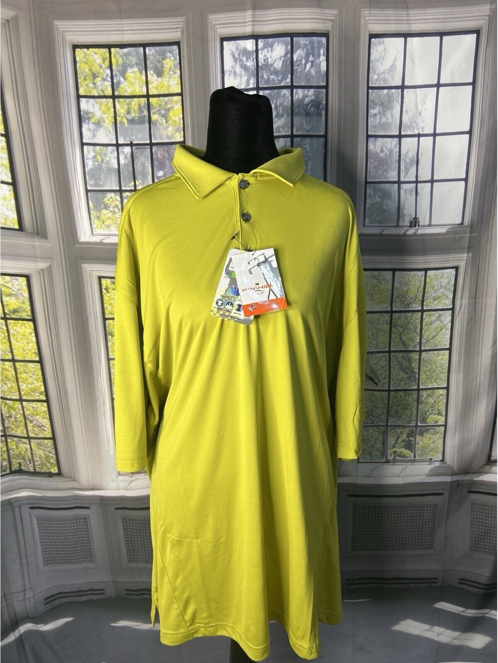 Pin High Golf Apparel Performance Polo Shirt Bright Yellow